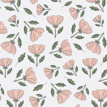 Load image into Gallery viewer, Peach buttercups scattered on a pale gray background.
