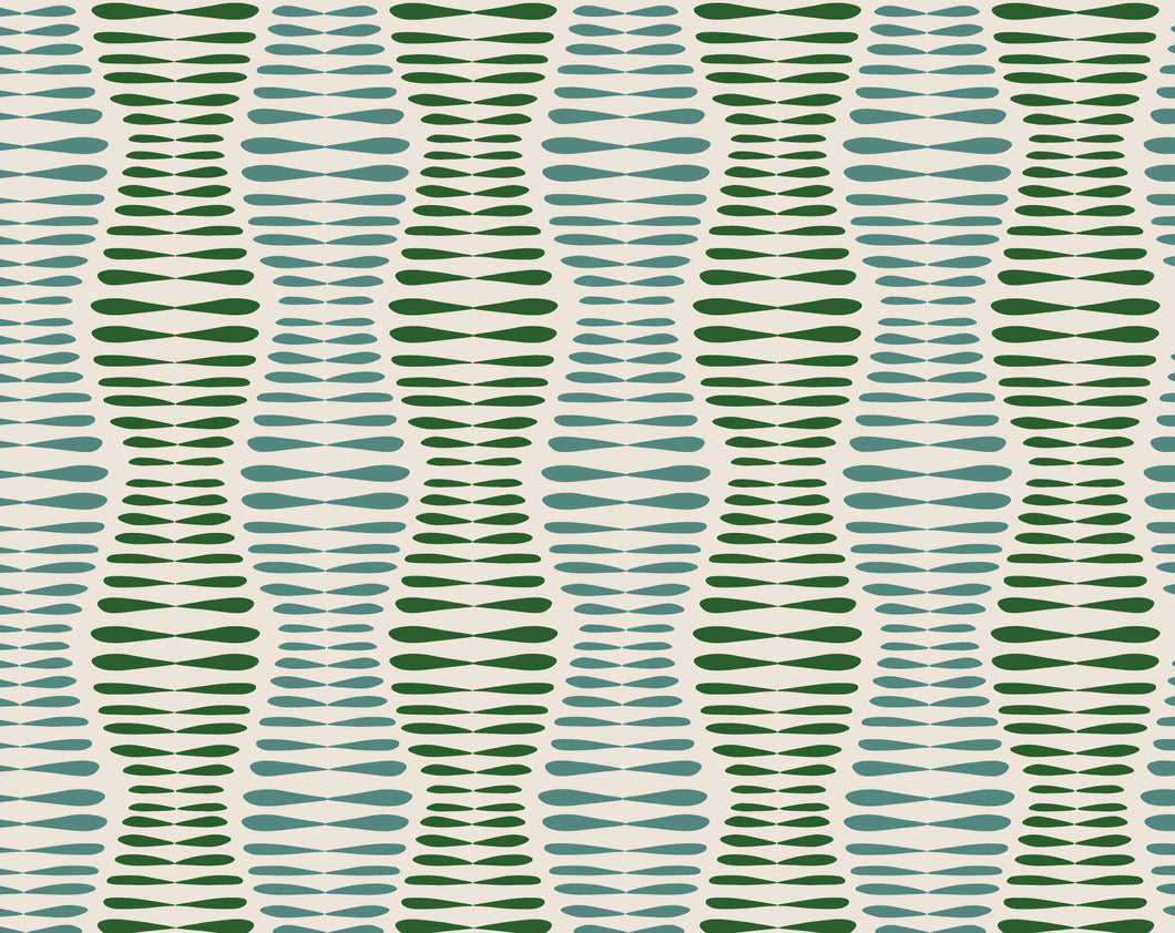 Dark green and light green mirrored leaves forming alternating graduated stripes.