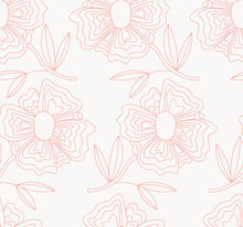 Load image into Gallery viewer, Pink lined flowers on a pale gray background.
