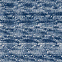 Load image into Gallery viewer, navy blue squares aligned in a repeating scallop pattern
