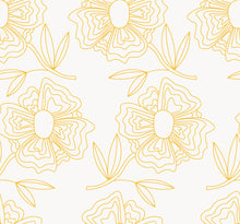 Load image into Gallery viewer, Yellow lined flowers on a pale gray background.
