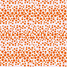 Load image into Gallery viewer, Orange dots of various sizes on a pale pink background
