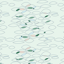 Load image into Gallery viewer, Fish shapes in various sizes on a pale green background
