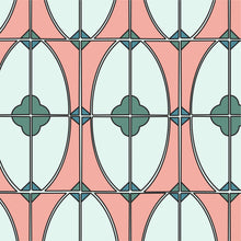 Load image into Gallery viewer, Resembling painted tiles in pink, mint green and green.
