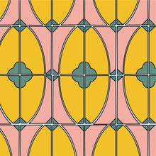 Load image into Gallery viewer, Resembling painted tiles in yellow, pink and green.
