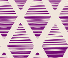 Load image into Gallery viewer, Purple horizontal stripes in a diamond shape on a neutral background.
