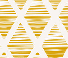 Load image into Gallery viewer, Yellow horizontal stripes in a diamond shape on an off-white background.
